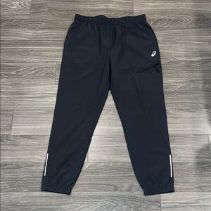 Asics Men's Grey Joggers with Reflective Accents